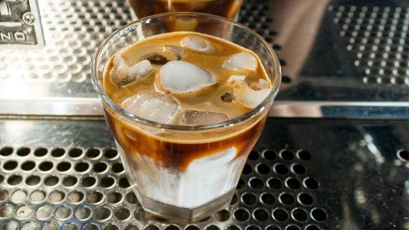 Cold brew coffee concentrate served over ice